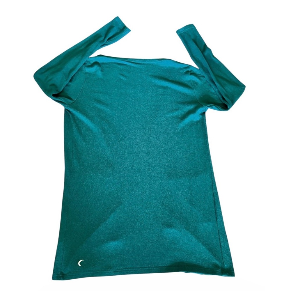 Zyia Active Womens Teal Green Open Front Longline Cardigan Sweater Pockets Sz M - Picture 2 of 5